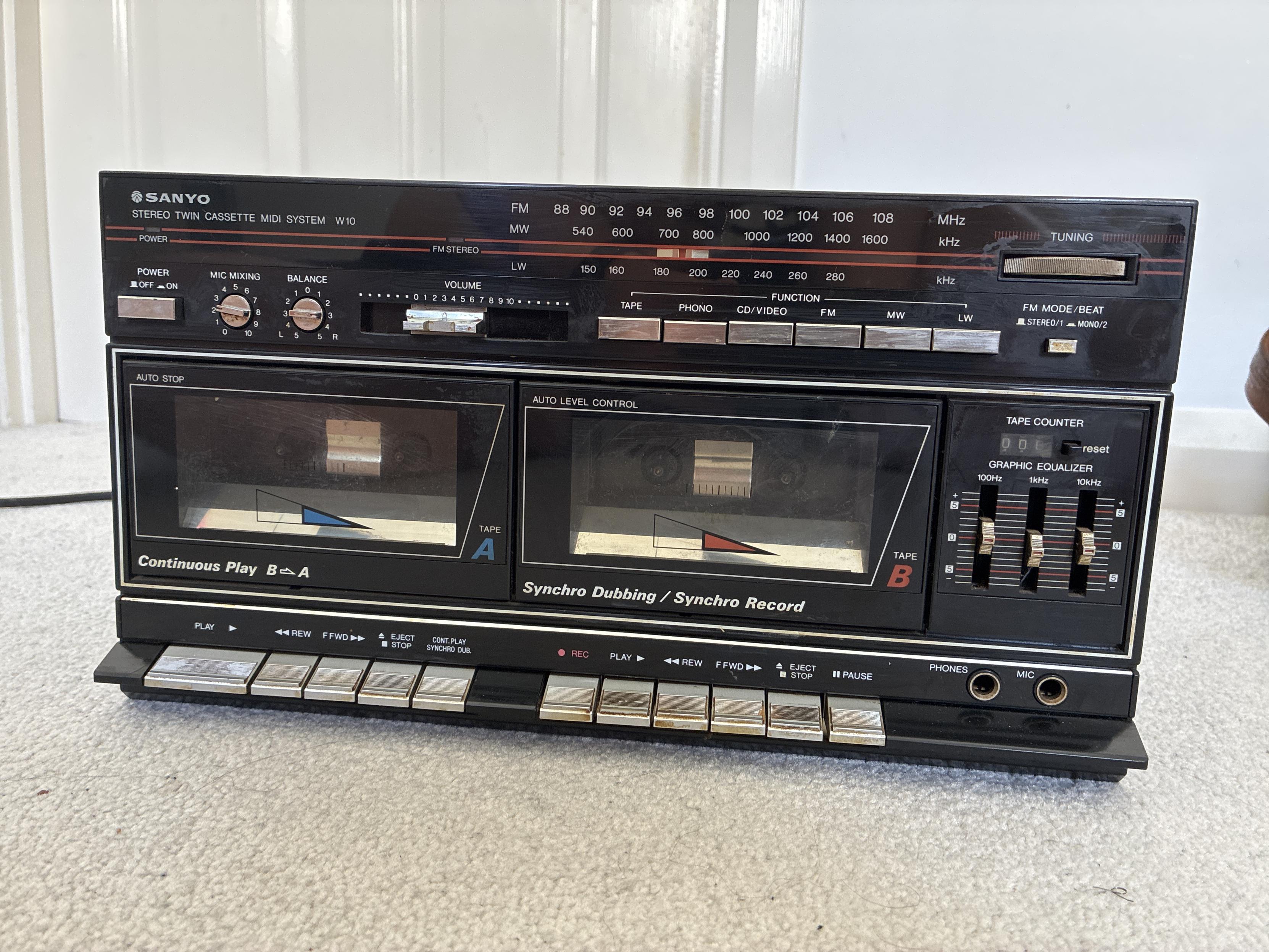 sanyo double tape deck